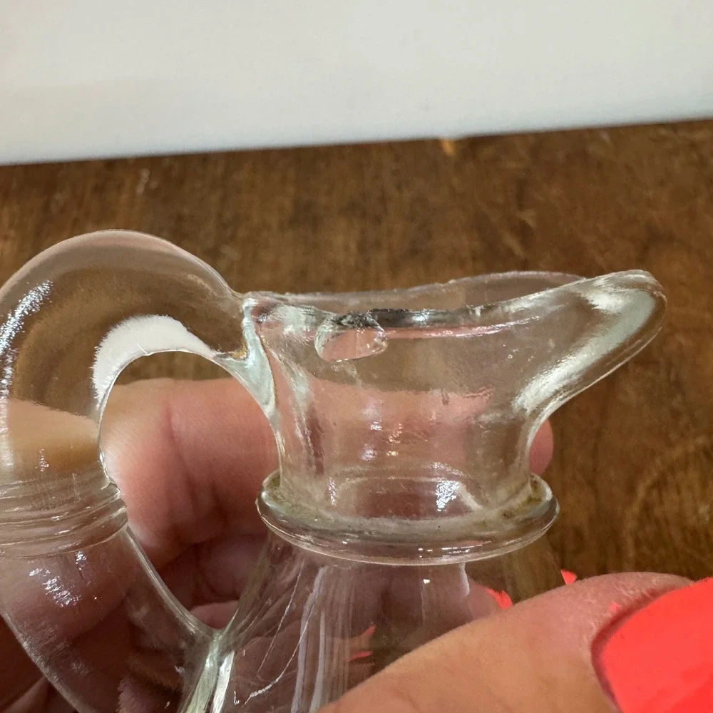 Vintage Clear Glass Oil Vinegar Cruet Carafe Dispenser with Stopper‎